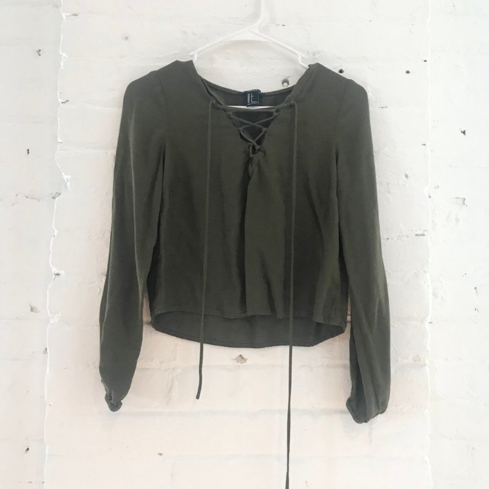 Forever 21 Lace-Up Crop Top